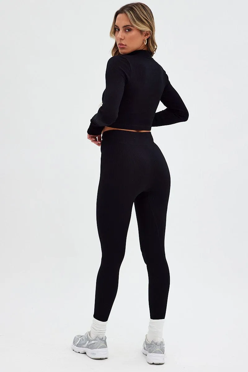 Black Leggings Seamless Activewear