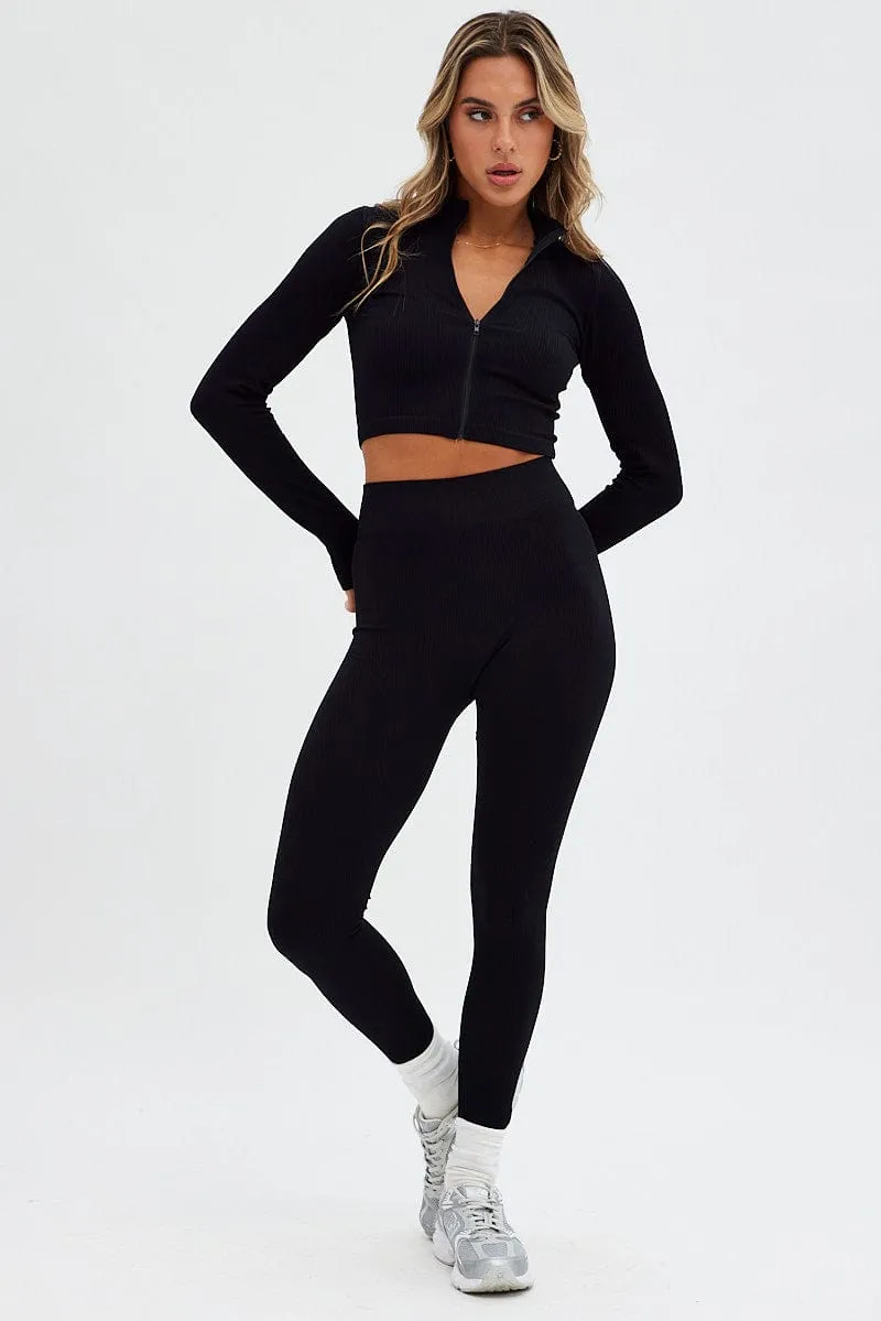 Black Leggings Seamless Activewear