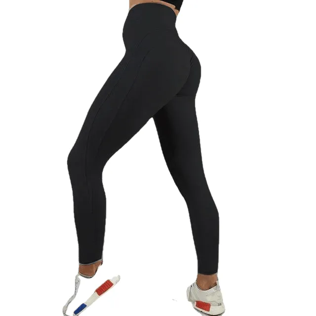 Breathable Sexy Female Patchwork Hight Waist Push Up Leggings For Workout