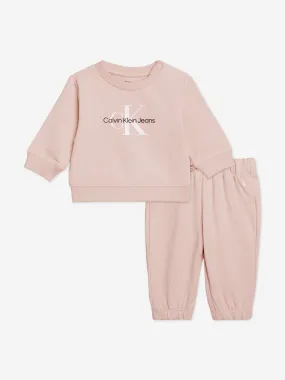 Calvin Klein Baby Girls Monogram Tracksuit in Pink