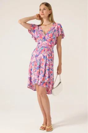 Carraca Lila Wrap Dress in Pink Lilac