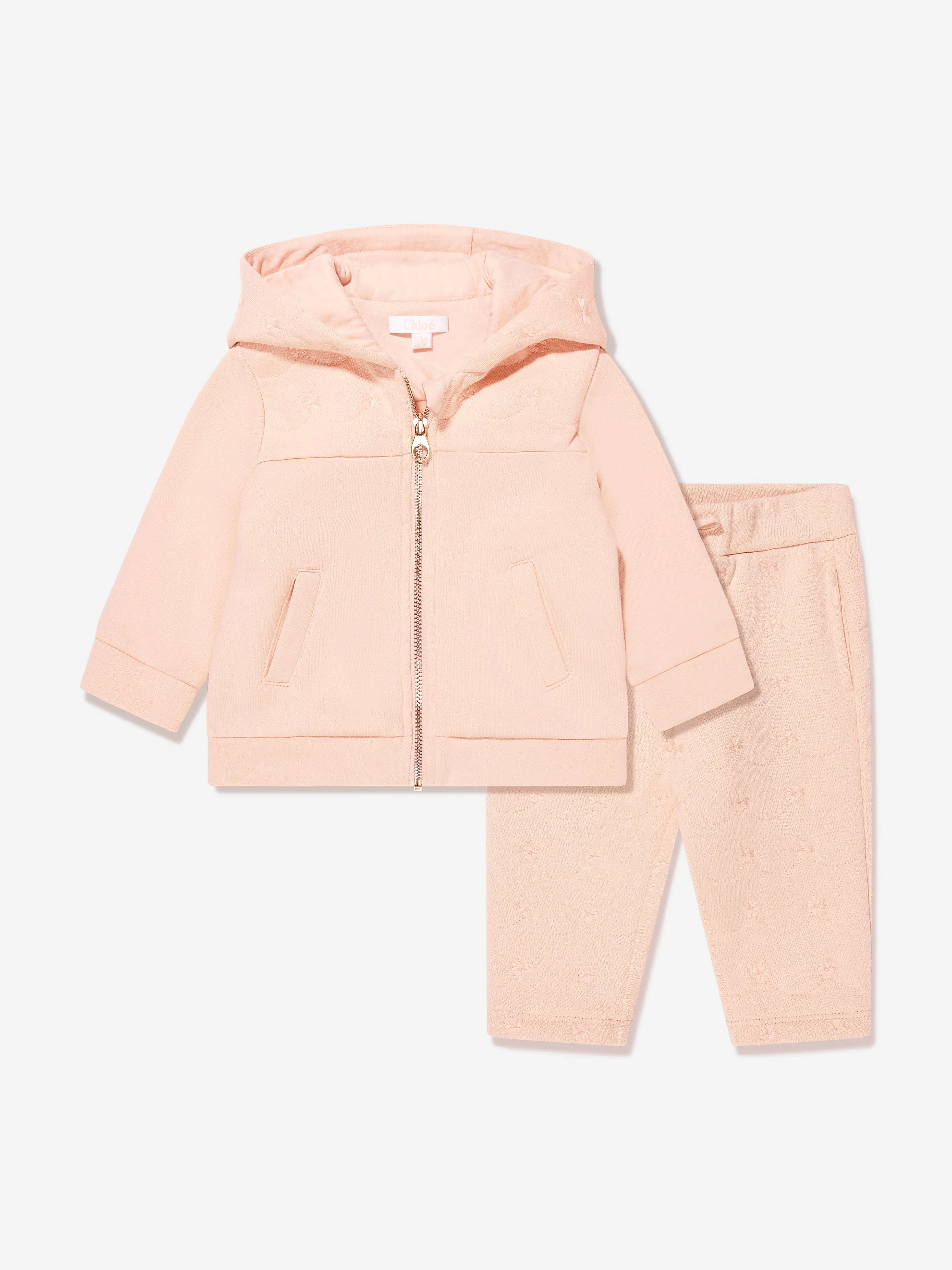 Chloé Baby Girls Flower Tracksuit in Pink