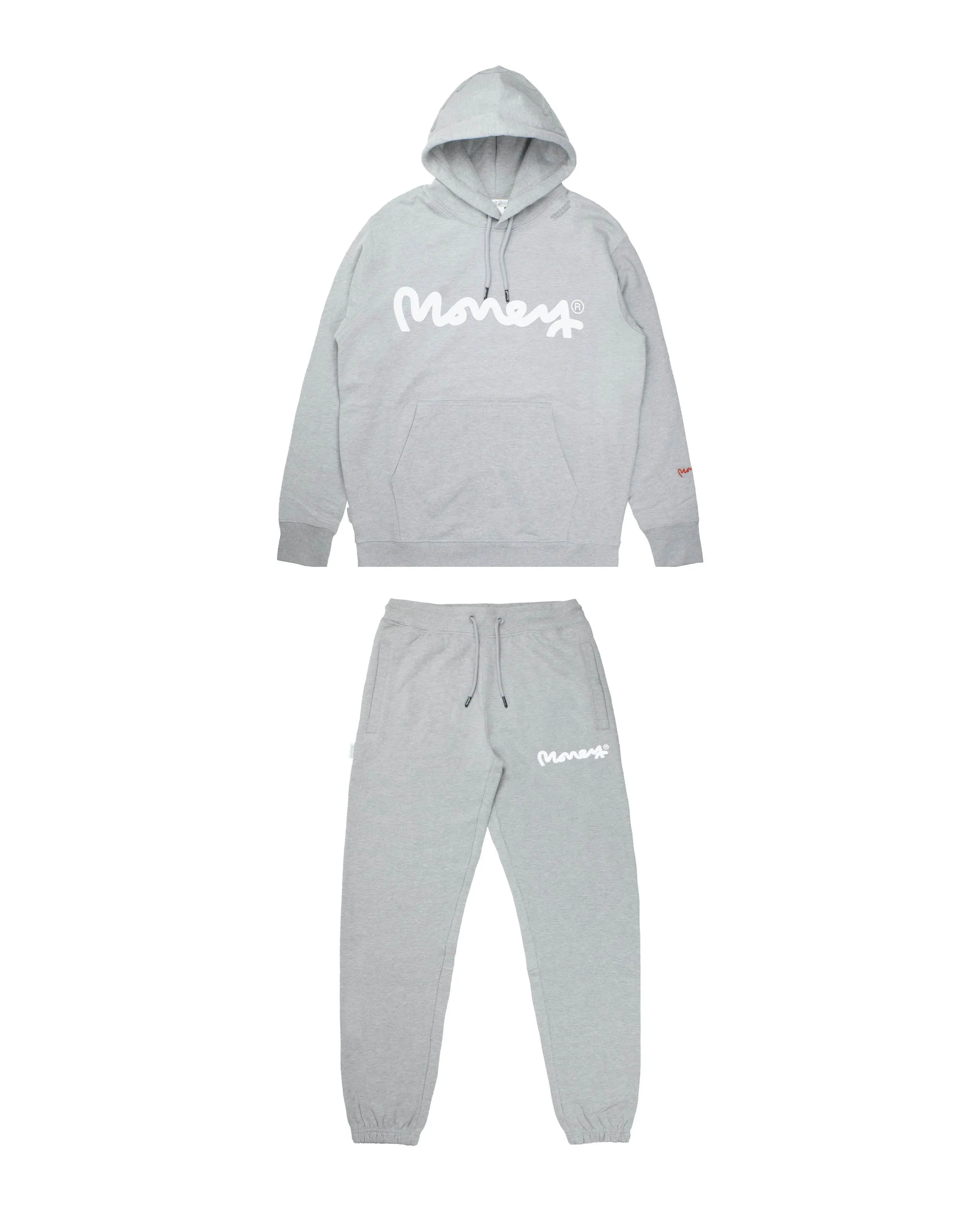 CHOP MONEY SIG APE HOOD TRACK SUIT - GREY MELANGE