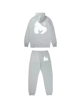 CHOP MONEY SIG APE HOOD TRACK SUIT - GREY MELANGE