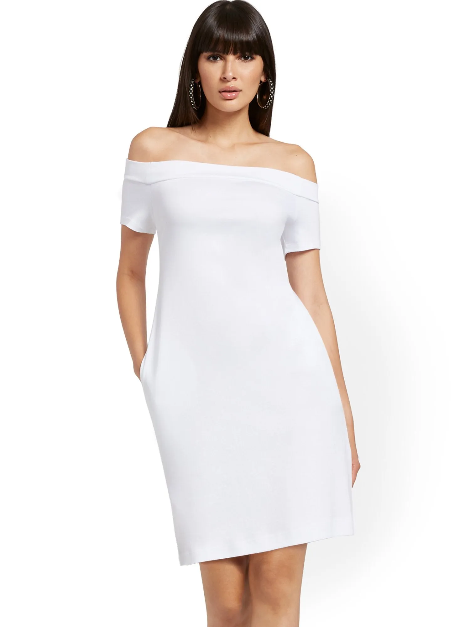 Cotton Off-The-Shoulder Dress