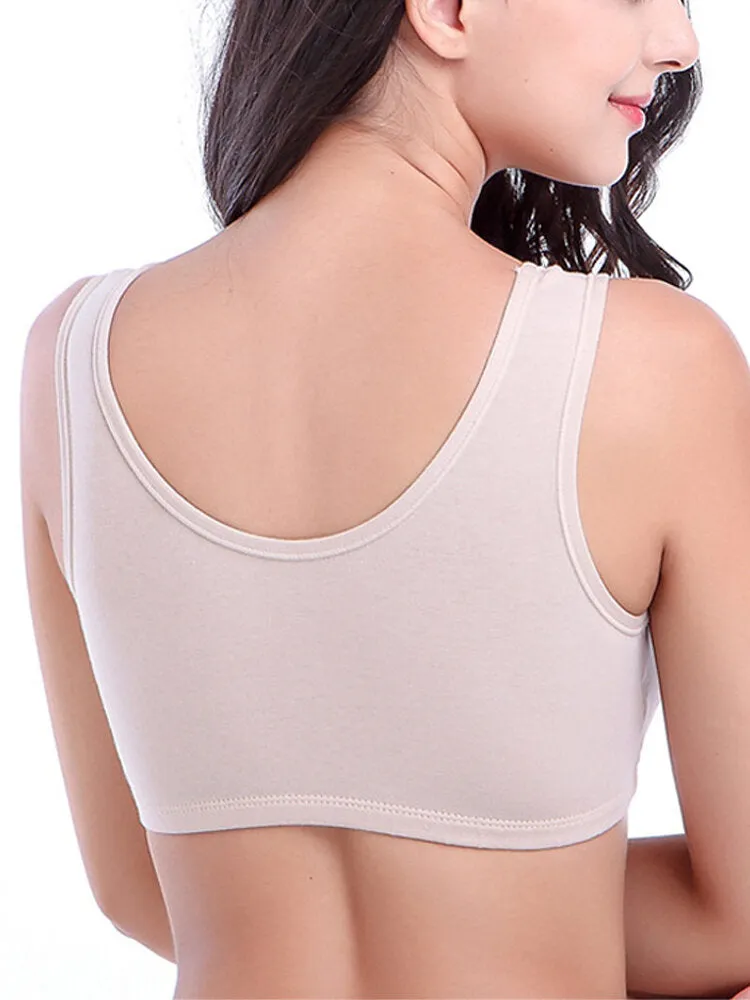 Cotton Solid Color Anti-outward Expansion Sleep Bra Gather Sports Bra without Rims