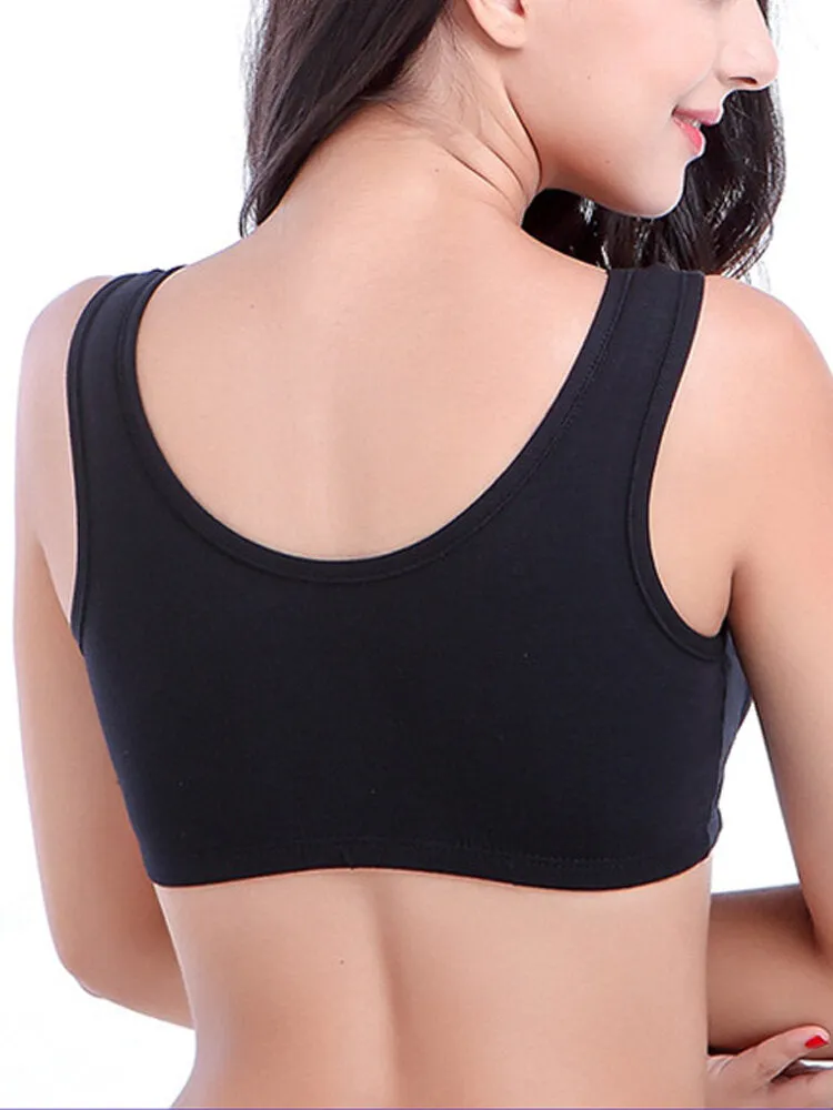 Cotton Solid Color Anti-outward Expansion Sleep Bra Gather Sports Bra without Rims