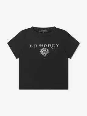 ED Hardy Girls Sports T-Shirt in Black