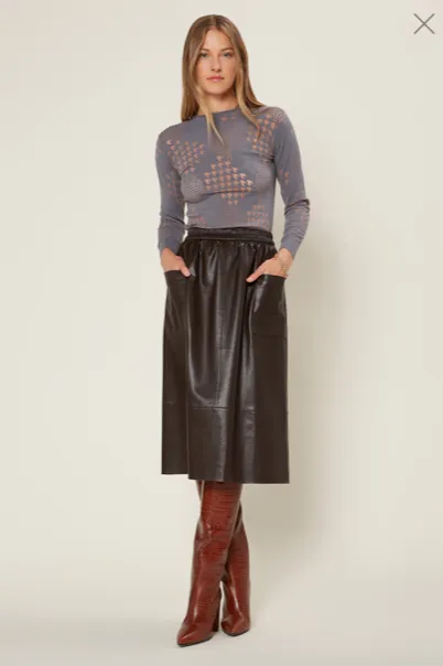 Faux Leather Midi Skirt