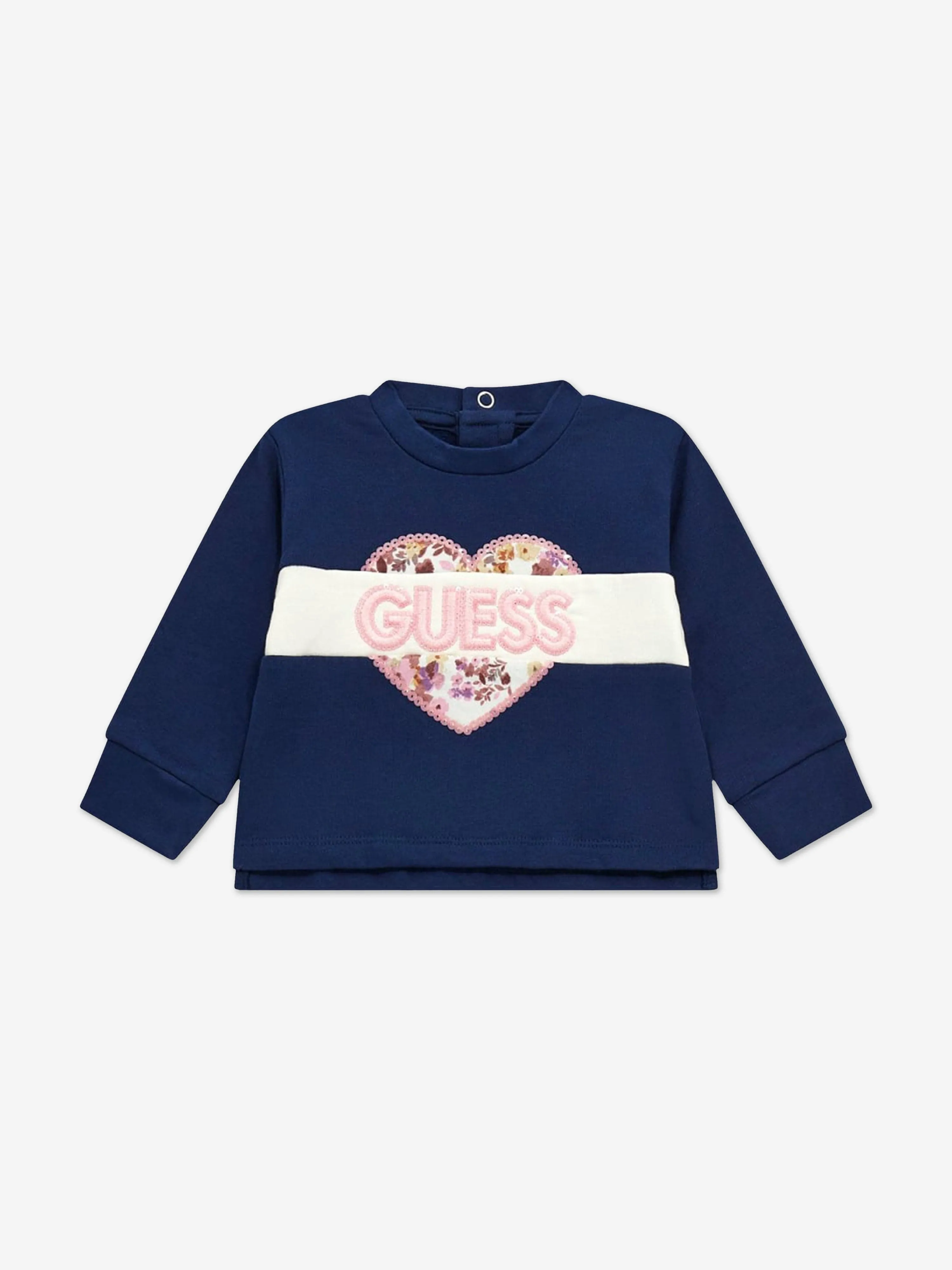 Guess Baby Girls Heart Logo Tracksuit in Blue