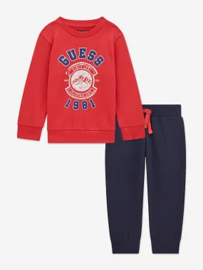 Guess Boys Logo Tracksuit in Red