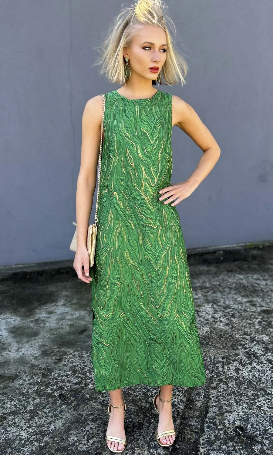 hoss Eloise Green/Gold Maxi