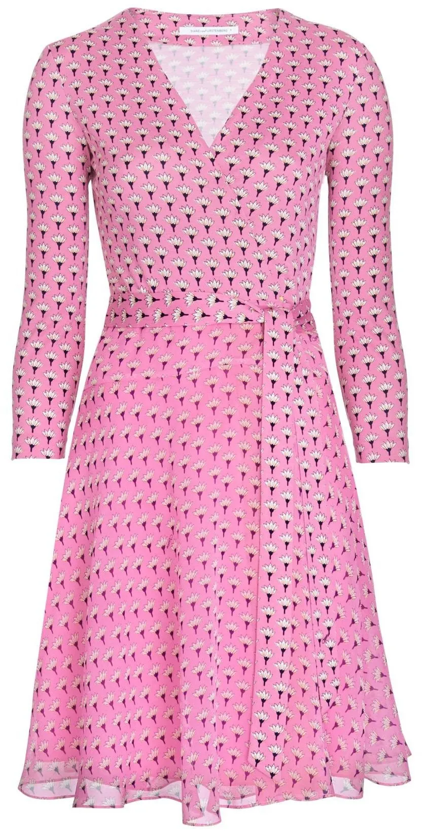 'Irina' Printed Wrap Dress in Pink