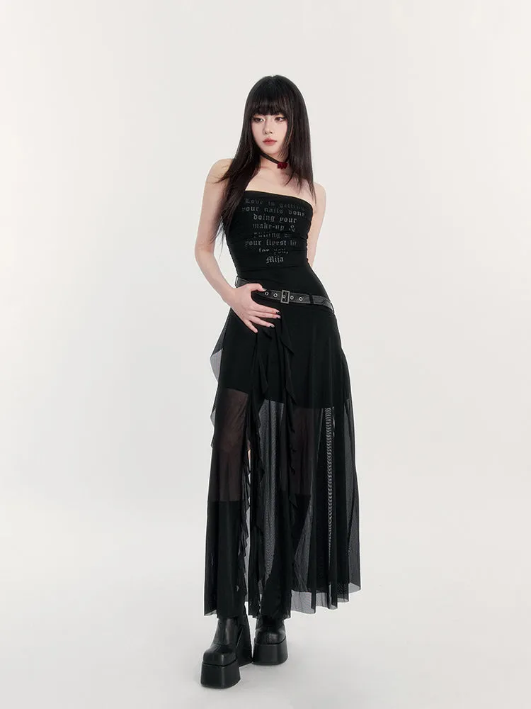 Irregular Mesh Gothic Skirt