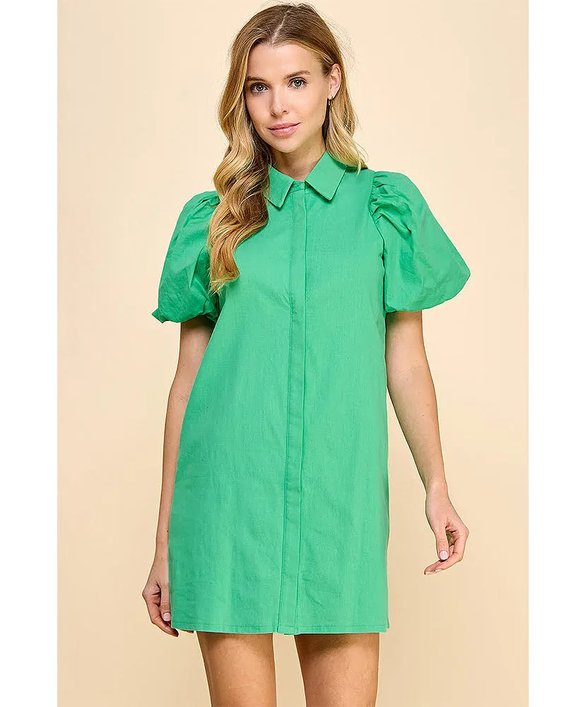 Kinlee Puff Sleeve Shift Dress