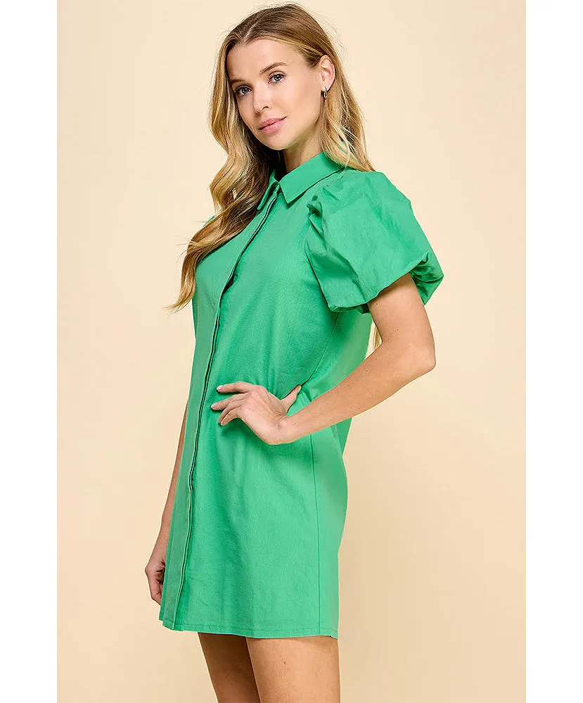 Kinlee Puff Sleeve Shift Dress