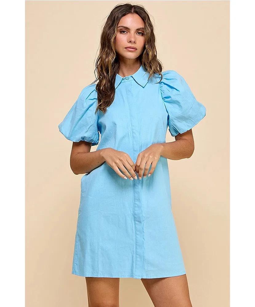 Kinlee Puff Sleeve Shift Dress