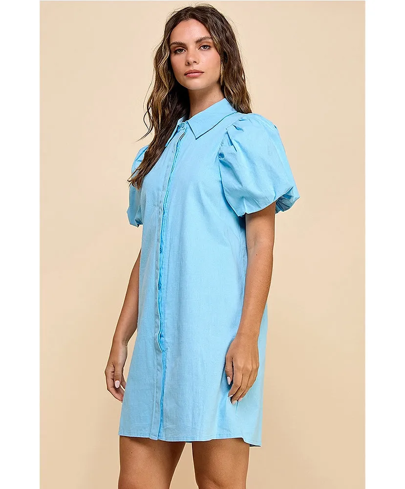 Kinlee Puff Sleeve Shift Dress