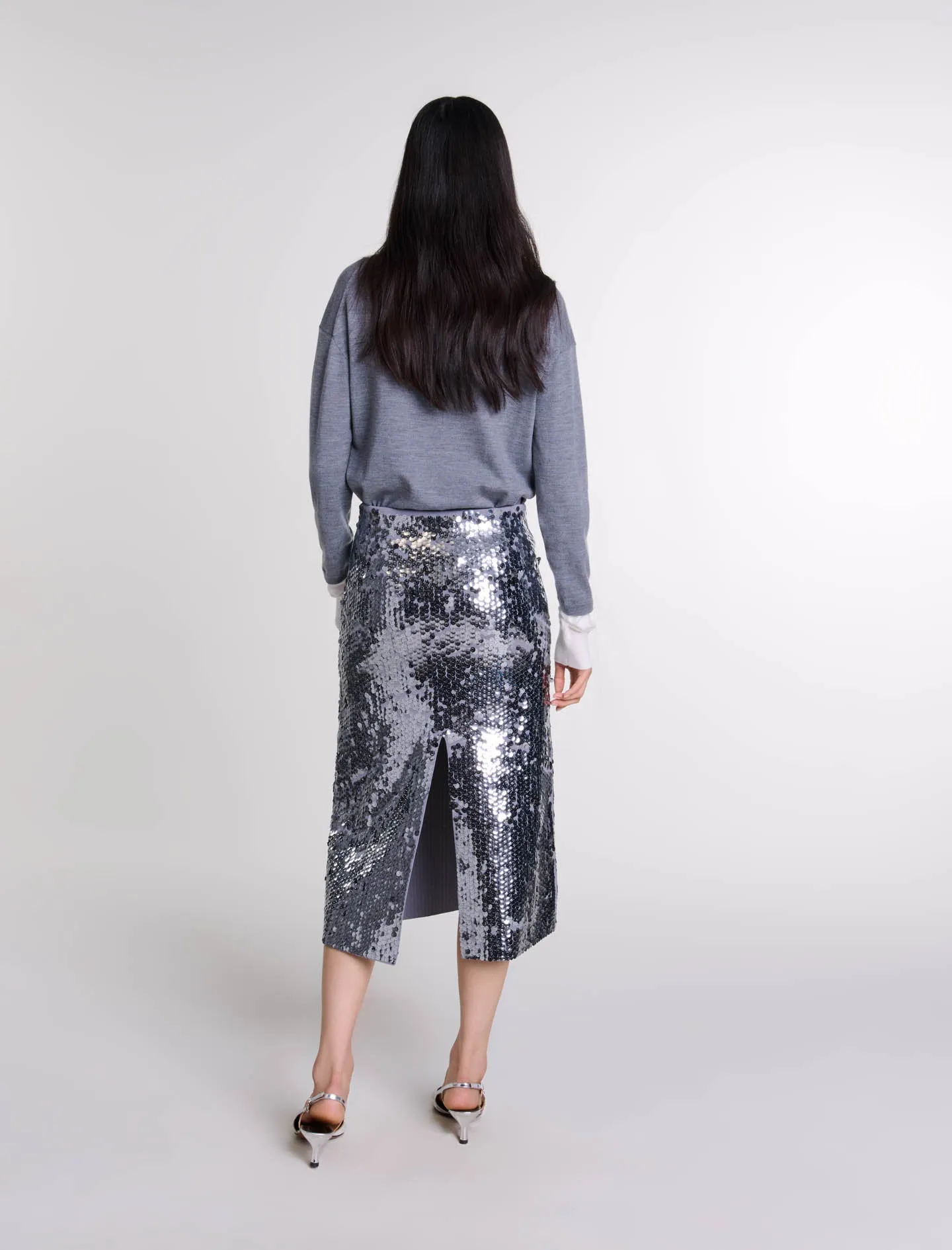 Knit skirt with sequins