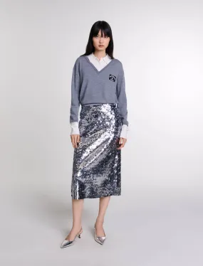 Knit skirt with sequins