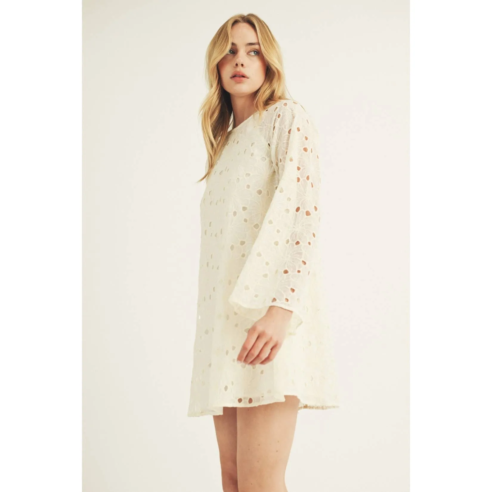 LARGE FLORAL EYELET SHIFT DRESS FINAL SALE