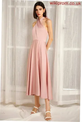 Lorelei A-line Midi Elegant Sleeveless Cotton Halter Club Dresses Blends Dresses