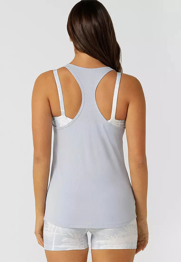 Lorna Jane Agility Mesh Active Tank - Beach House Blue