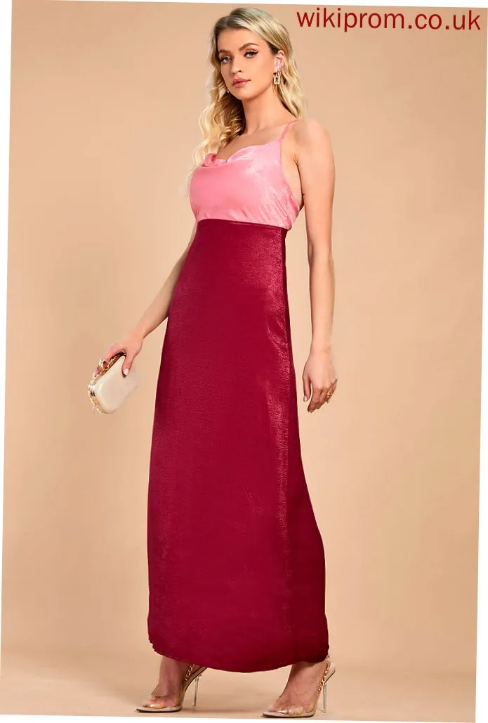 Midi V-Neck Elegant Dresses Janey A-line Satin Club Dresses Sleeveless