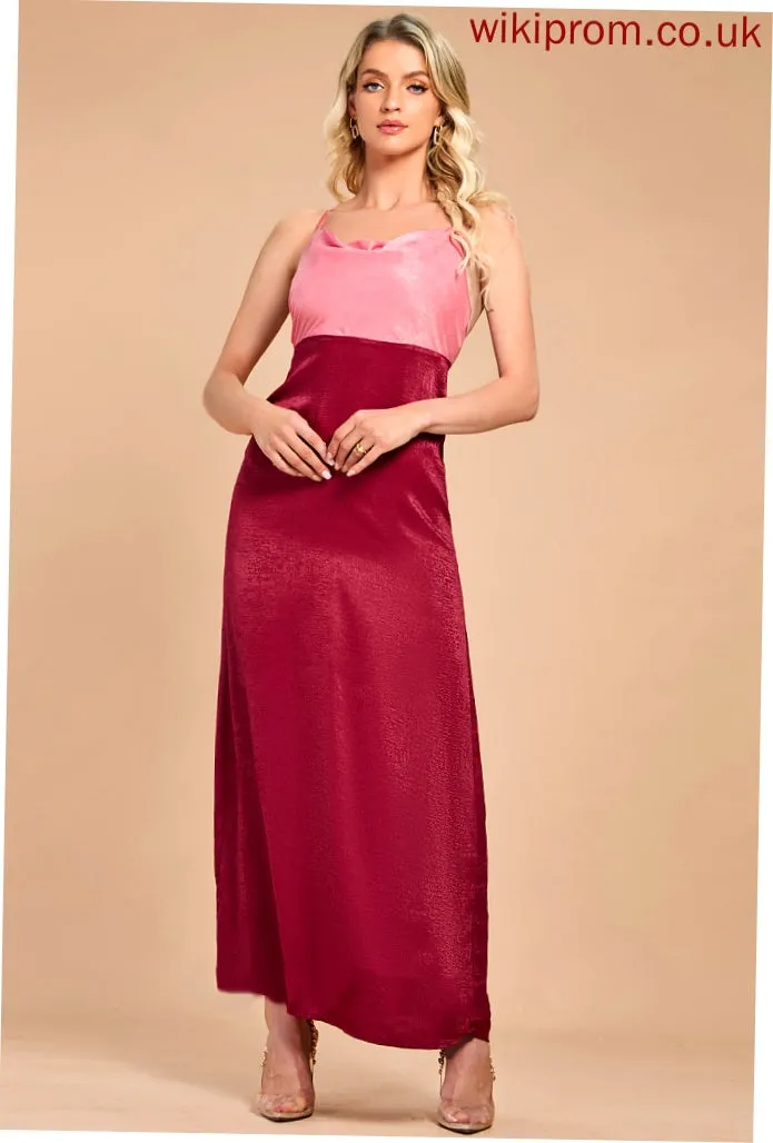 Midi V-Neck Elegant Dresses Janey A-line Satin Club Dresses Sleeveless