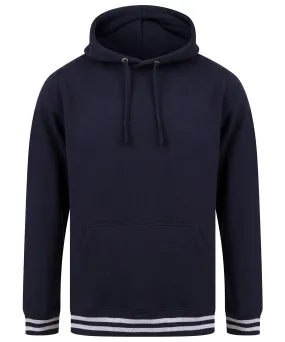 Navy/Heather Grey - Hoodie with striped cuffs