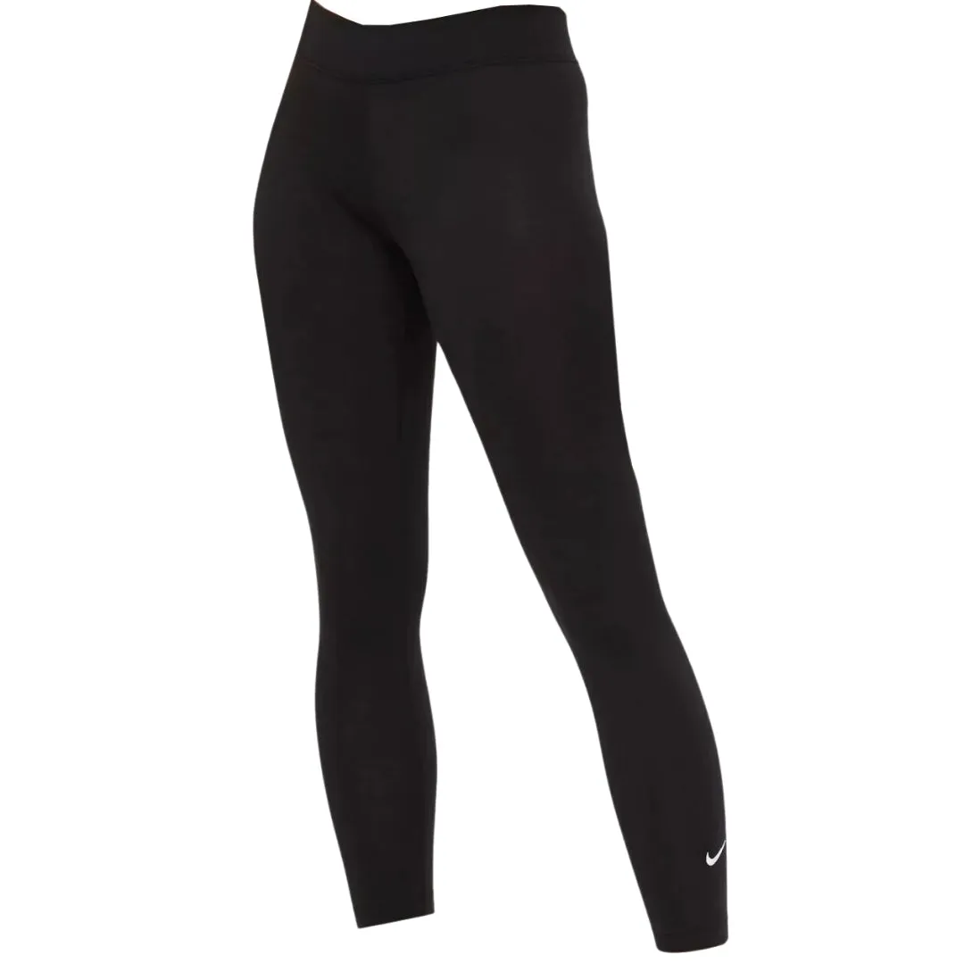 Nike Small Swoosh Logo Plain Black Leggings