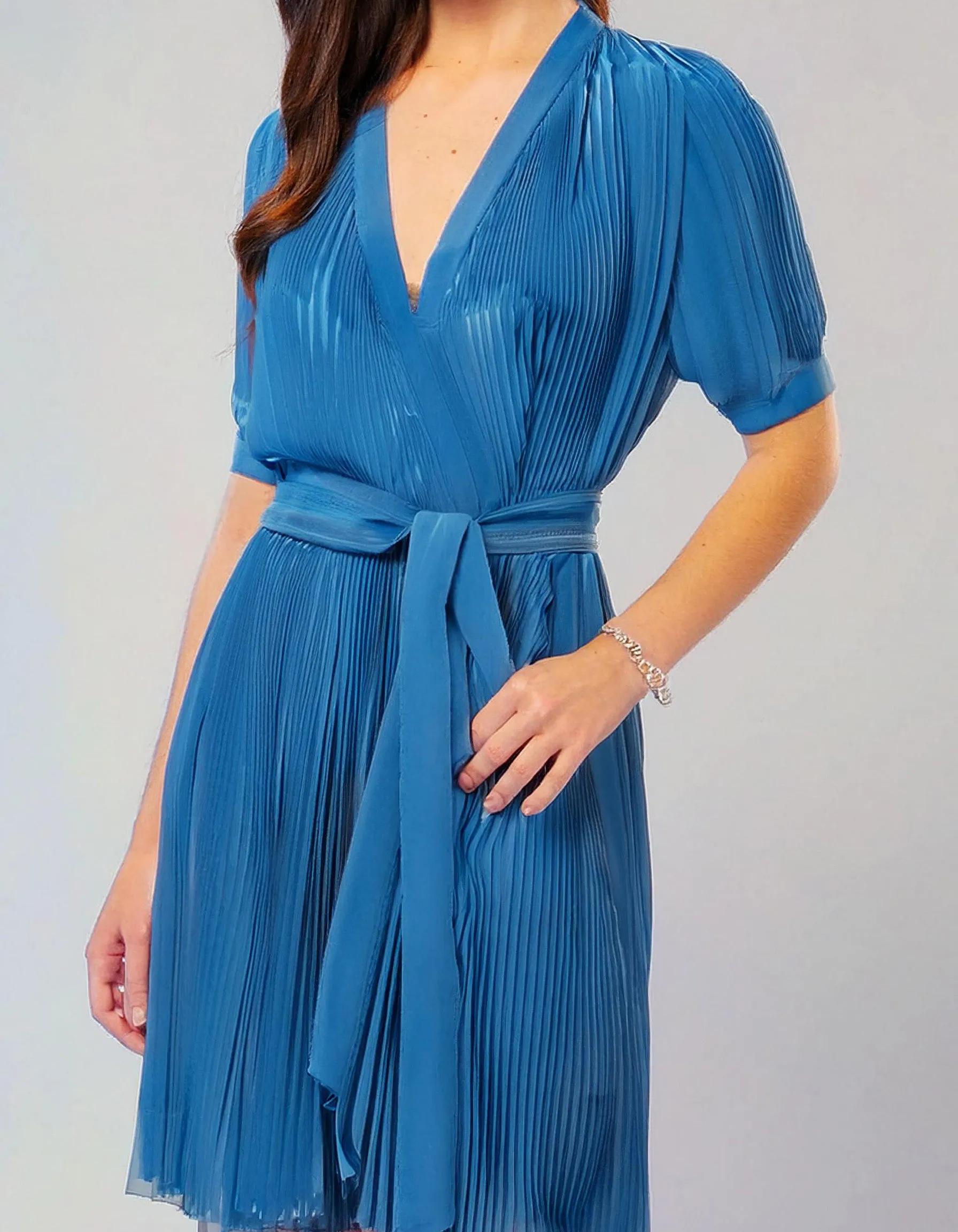 Ocean Blue Breeze Wrap Dress