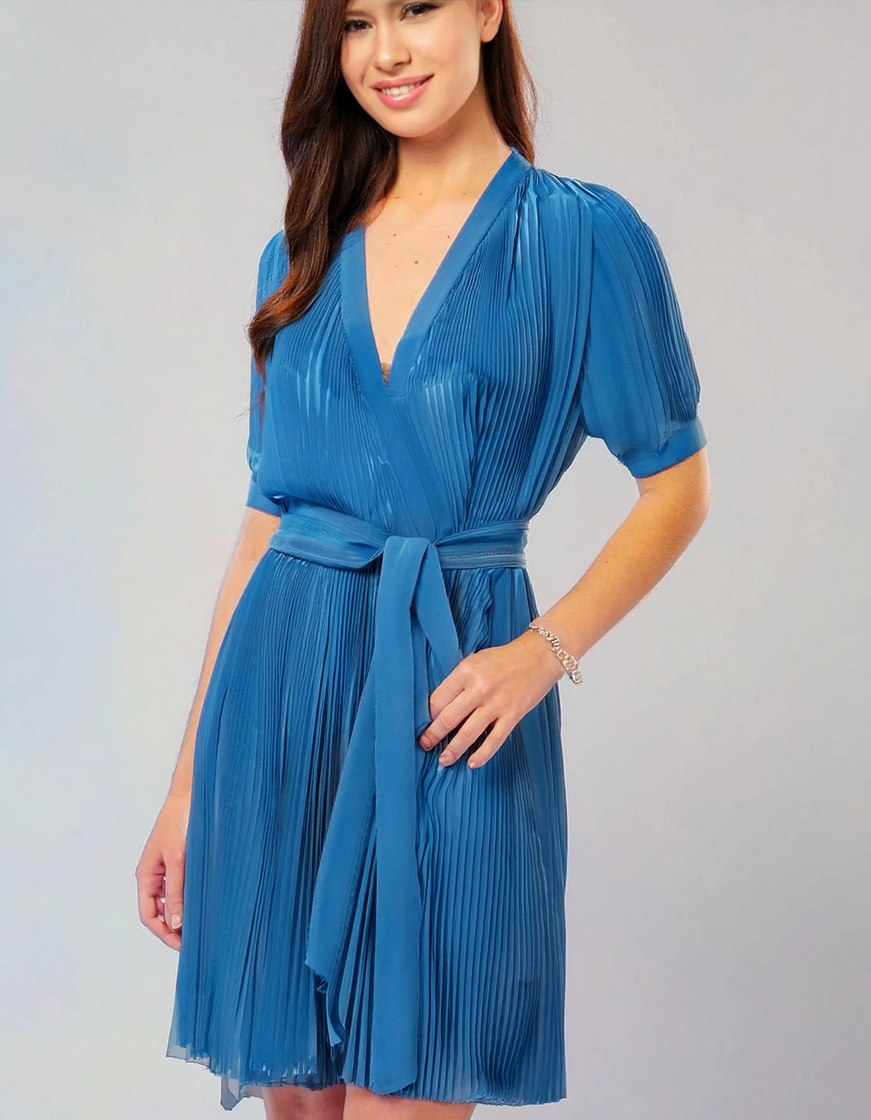 Ocean Blue Breeze Wrap Dress