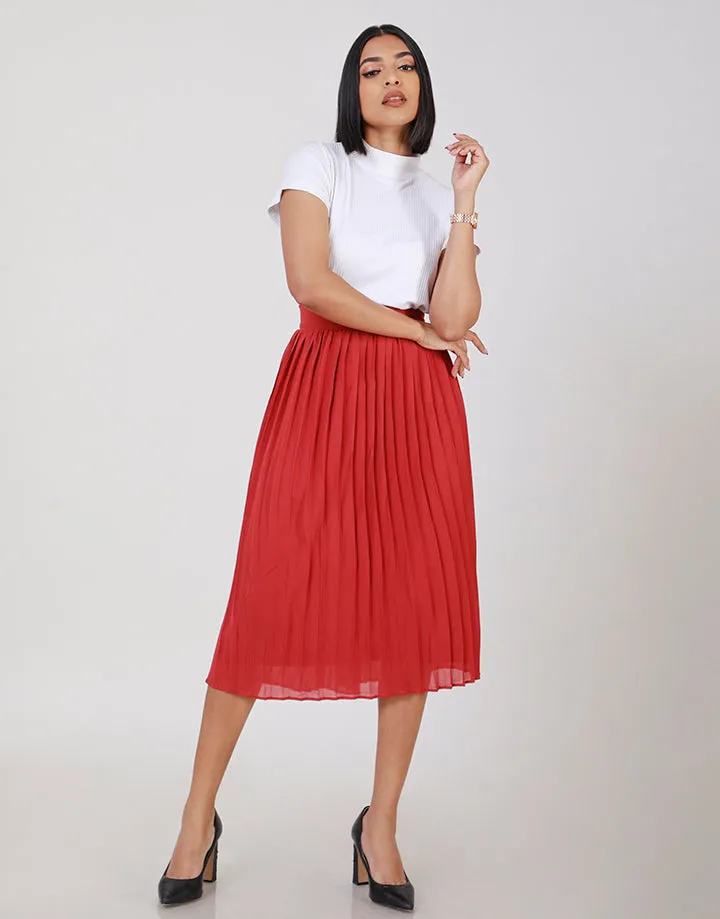 Plain Pleated Skirt