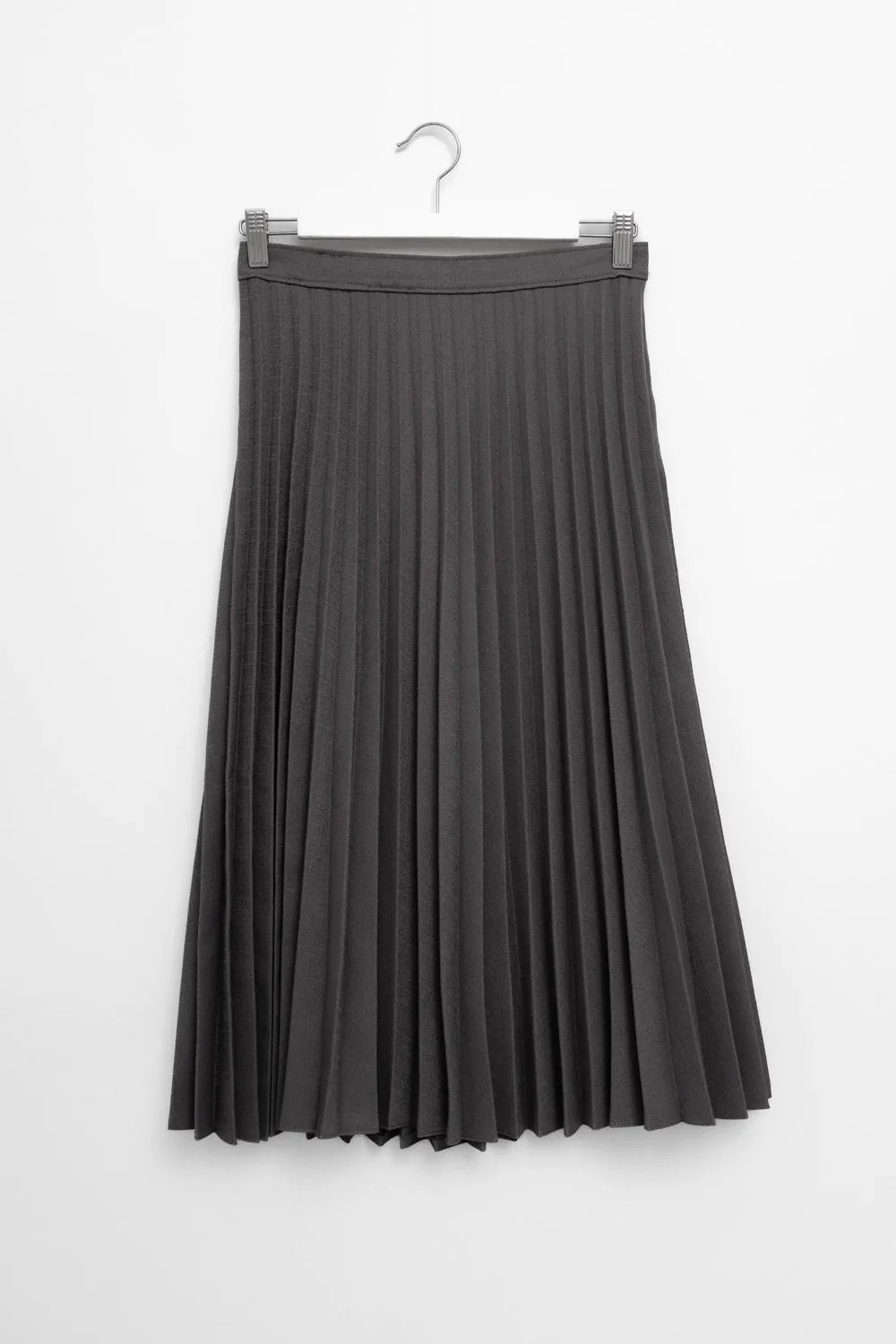 PLEATED GREY MIDI VINTAGE SKIRT