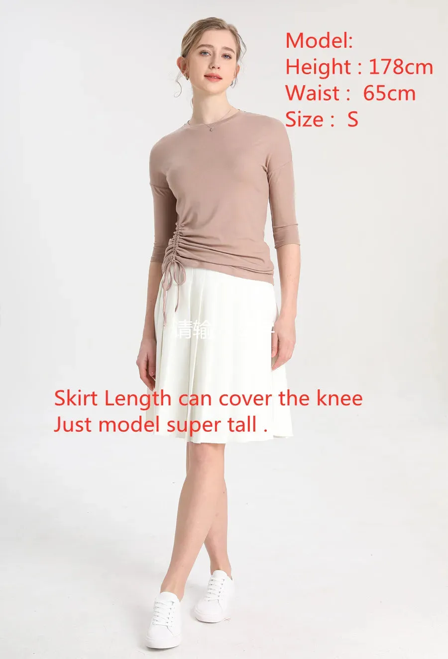 Pleated Over Knee Lady skirts