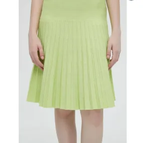 Pleated Skirt Neon Green by Mia Mod