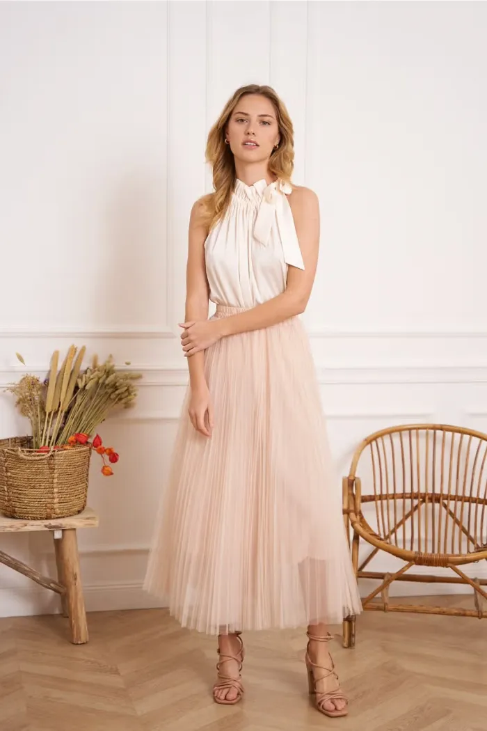 Pleated Tulle Skirt