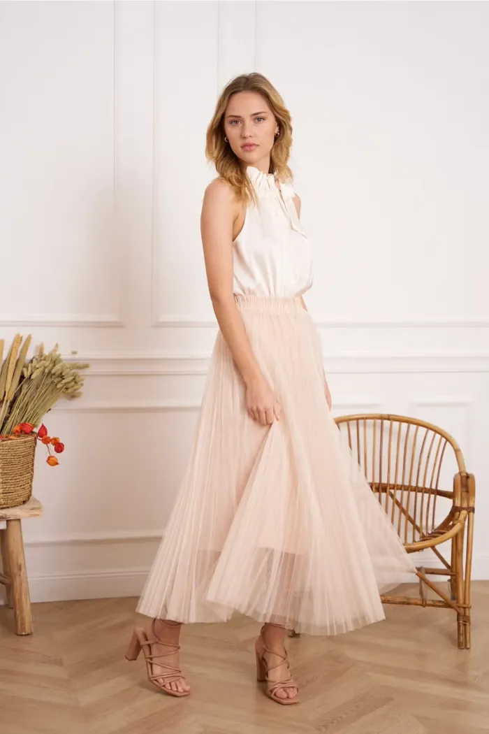 Pleated Tulle Skirt