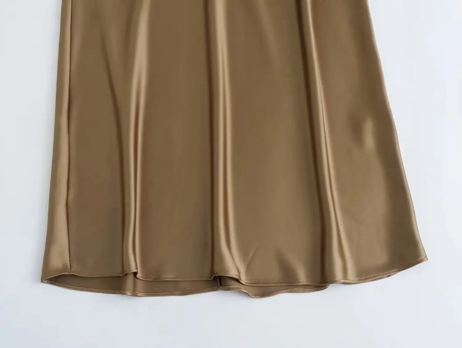 Pre Order:  Satin Effect Sleeveless Midi Dress