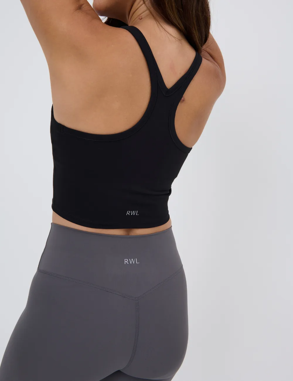 Racerback cropped tank top- Jet