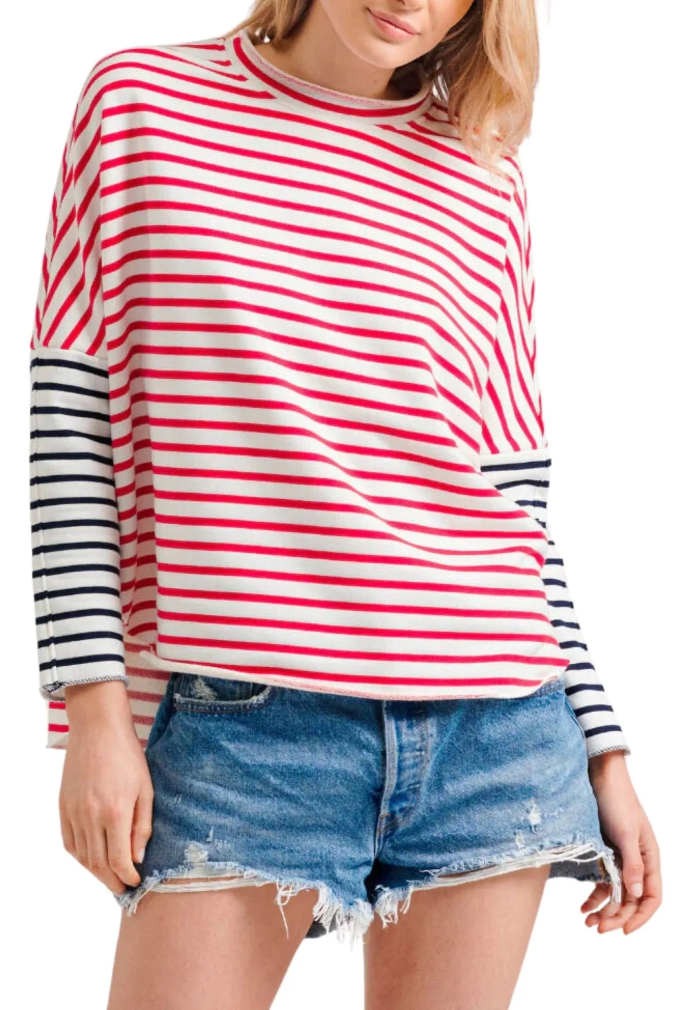 RAW STRIPE SWEAT - R/LSS/ST