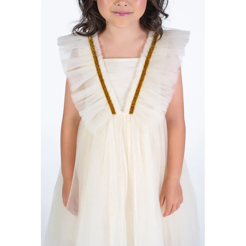 Rock Your Kid Cream Butterfly Tulle Dress