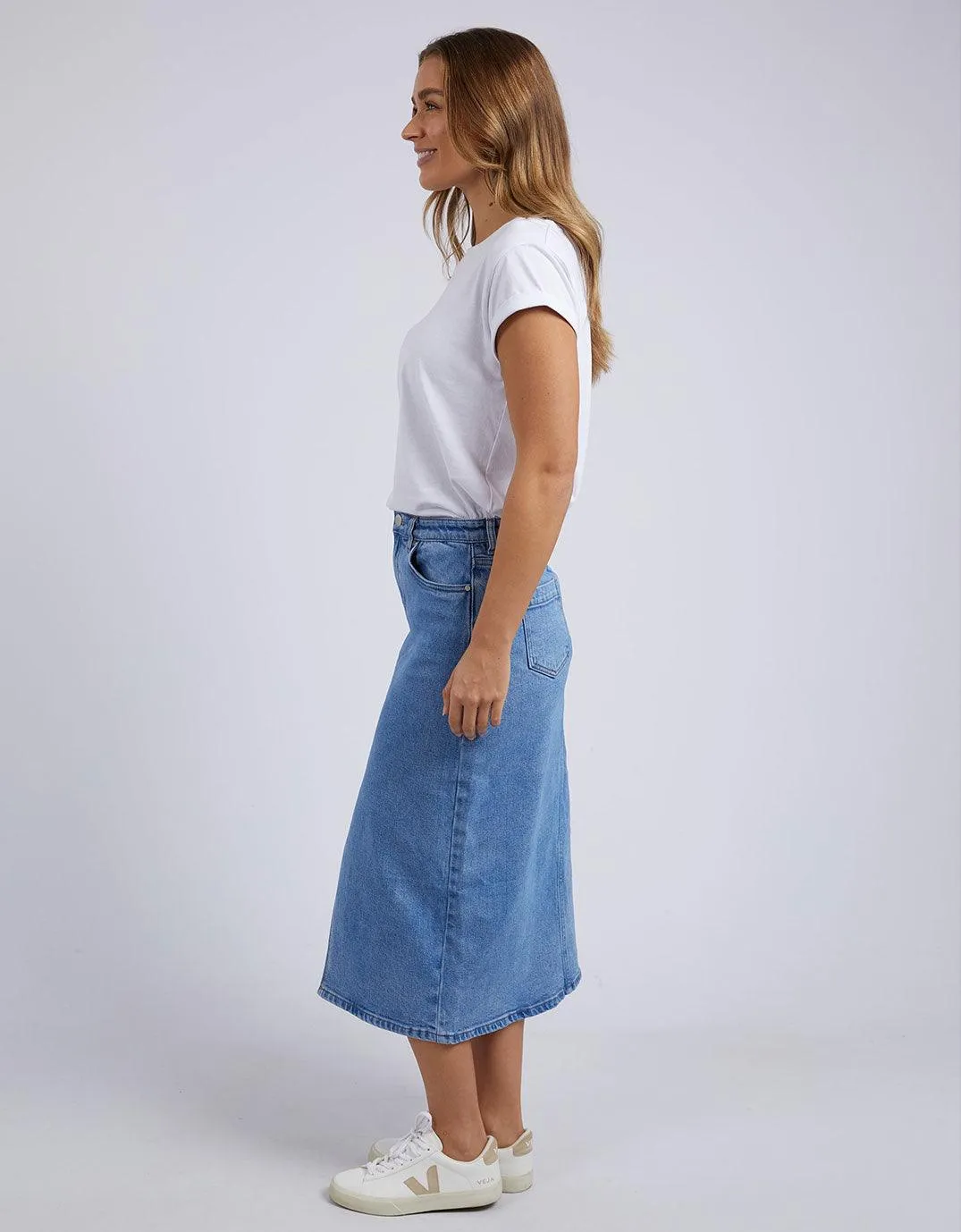 Scout Midi Skirt - Mid Blue