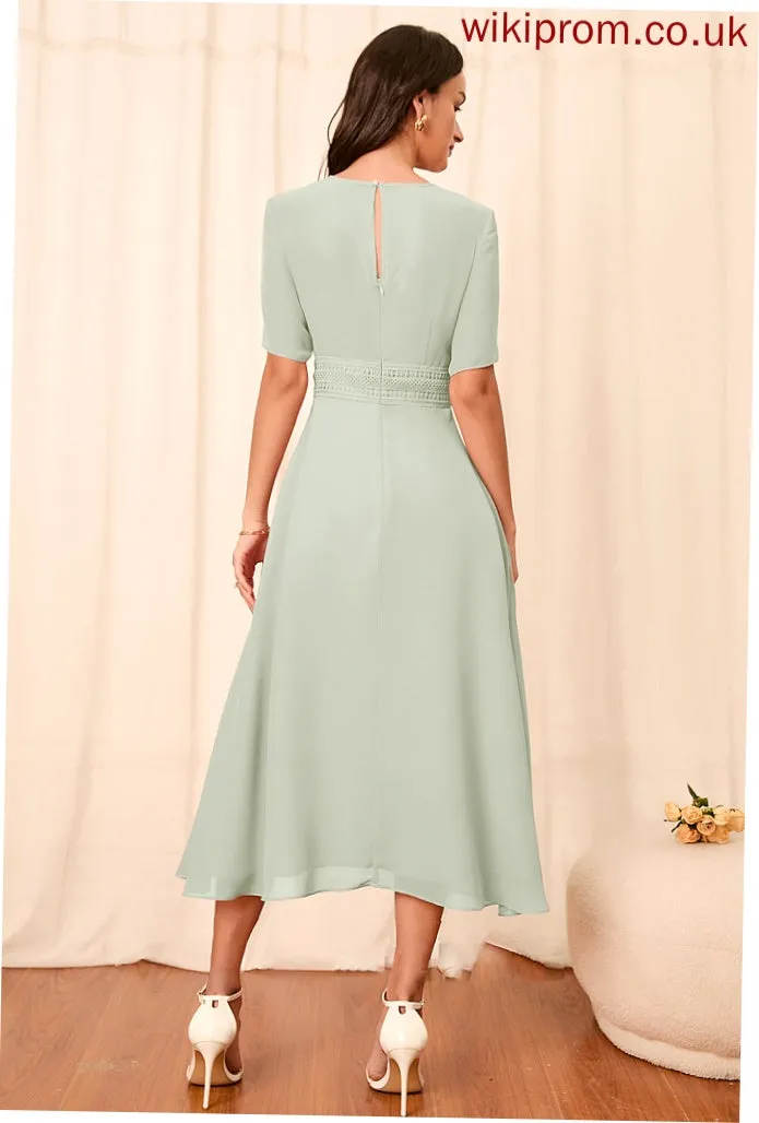 Silhouette Straps A-Line Length Fabric Sleeve Knee-Length Sleeves Cristina Sleeveless Floor Length A-Line/Princess Bridesmaid Dresses