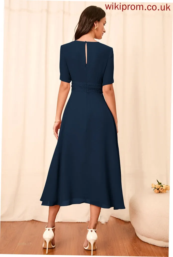 Silhouette Straps A-Line Length Fabric Sleeve Knee-Length Sleeves Cristina Sleeveless Floor Length A-Line/Princess Bridesmaid Dresses