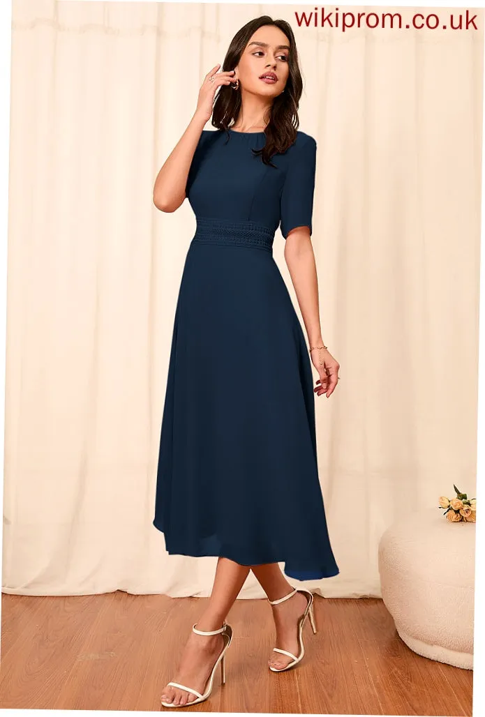 Silhouette Straps A-Line Length Fabric Sleeve Knee-Length Sleeves Cristina Sleeveless Floor Length A-Line/Princess Bridesmaid Dresses