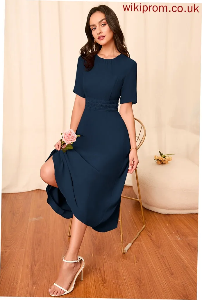 Silhouette Straps A-Line Length Fabric Sleeve Knee-Length Sleeves Cristina Sleeveless Floor Length A-Line/Princess Bridesmaid Dresses