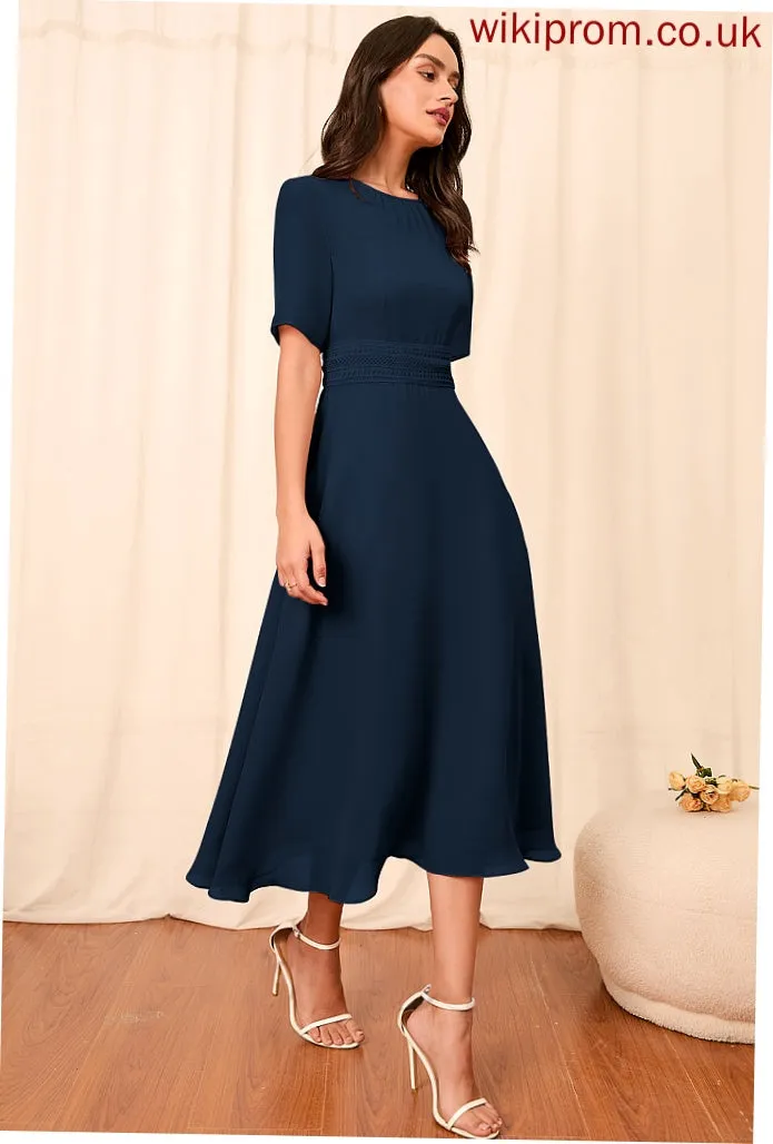 Silhouette Straps A-Line Length Fabric Sleeve Knee-Length Sleeves Cristina Sleeveless Floor Length A-Line/Princess Bridesmaid Dresses