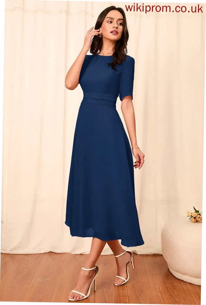 Silhouette Straps A-Line Length Fabric Sleeve Knee-Length Sleeves Cristina Sleeveless Floor Length A-Line/Princess Bridesmaid Dresses